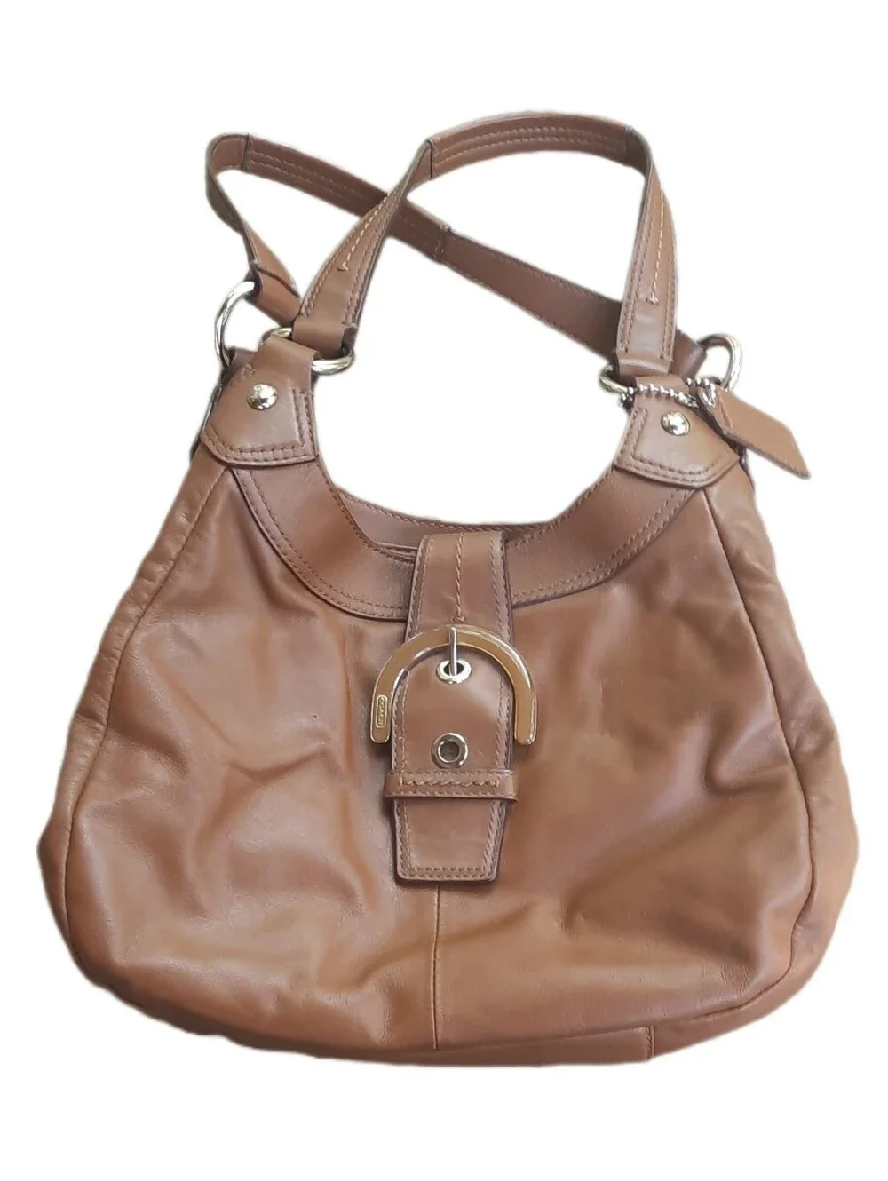 Vintage Coach F17219 Soho Lynn Hobo Shoulder Bag Brown Leather